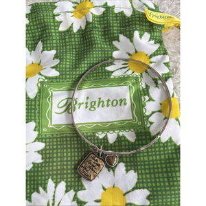 Brighton Bracelet Live Love Laugh Silver Tone Retired Inspirational Bangle NWOT